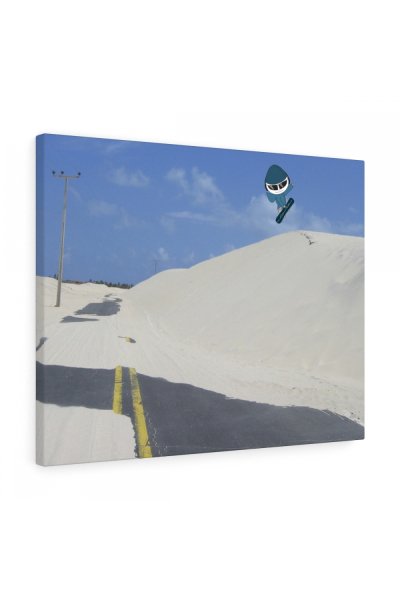 Piuta op zijn sandboard